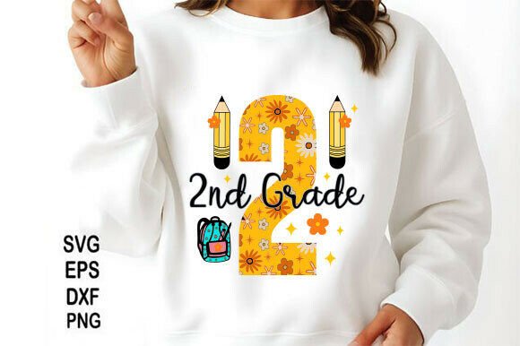 2nd Grade School PNG: Graphics for T-Shirt Designs