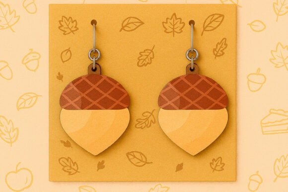 Acorn Earrings SVG for Laser Cutting