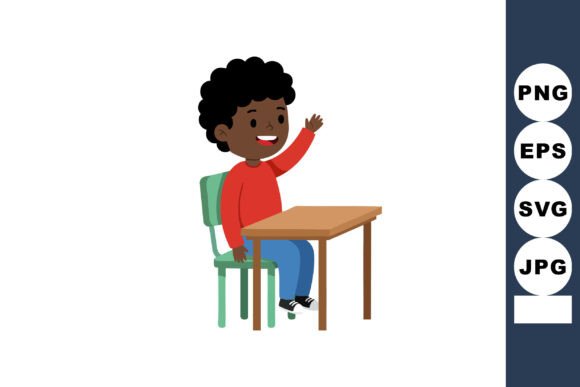 African American Boy School Graphics & Illustrations