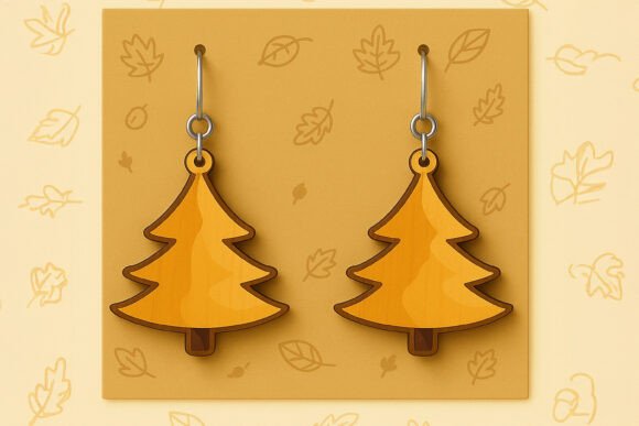 Autumn Tree Earrings SVG for Laser Cutting