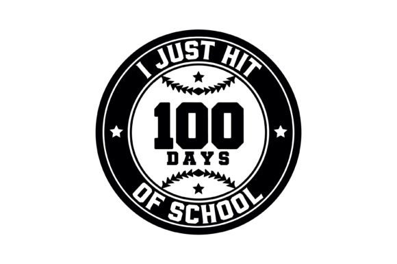Bold 100 Days School Badge: Graphics for T-Shirt Designs
