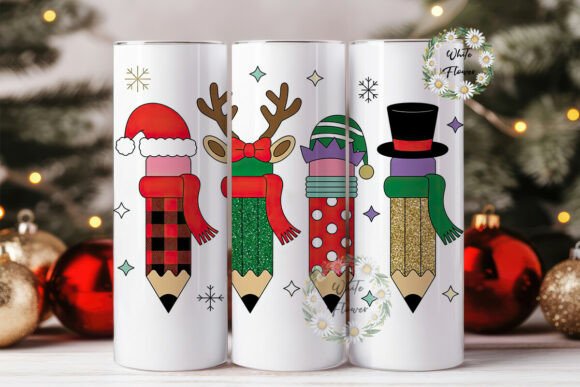 Christmas Teacher Pencil Graphics & Tumbler Wraps