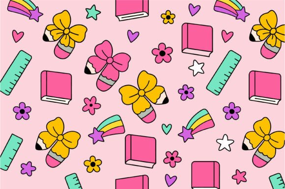 Cute School Supplies Graphics for Print Templates