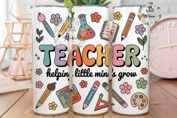 Groovy Teacher Tumbler Wrap Graphics