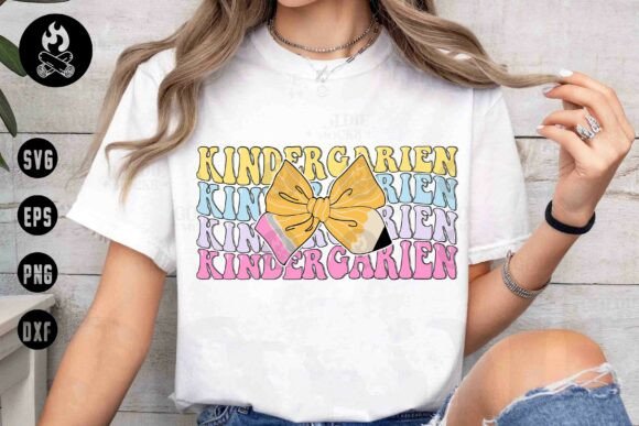 Kindergarten Pencil Bow SVG: Graphics for T-Shirt Designs