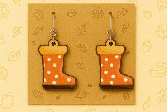 Polka Dot Boots SVG for Laser Earrings