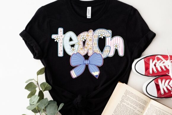 Preppy Teacher Floral Coquette Graphics & T-Shirt Designs