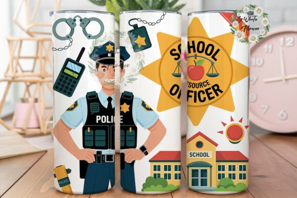 School Resource Officer Tumbler Wrap Graphics