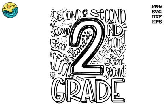 Second Grade Doodle Art SVG: Graphics for T-Shirt Designs