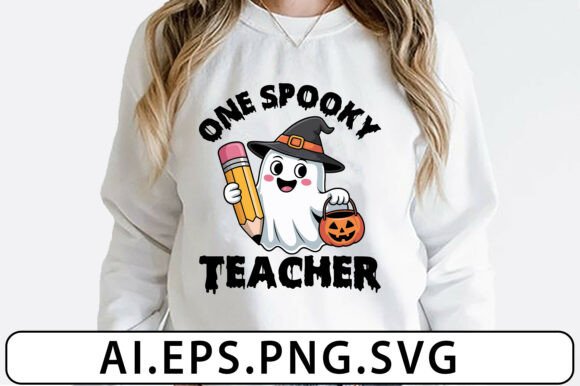 Spooky Teacher Ghost Graphics for T-Shirt Designs