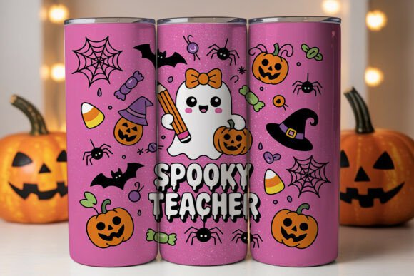 Spooky Teacher Graphics for Tumbler Wraps