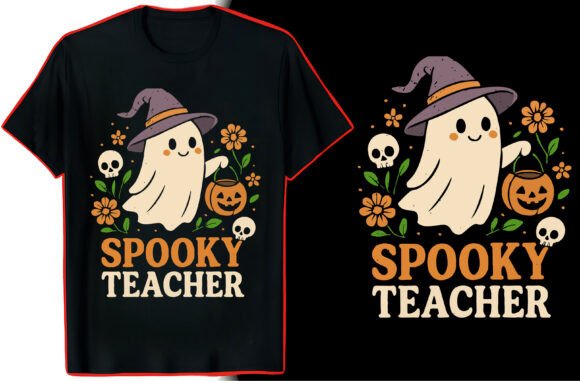 Spooky Teacher Halloween TShirt Graphics & Designs