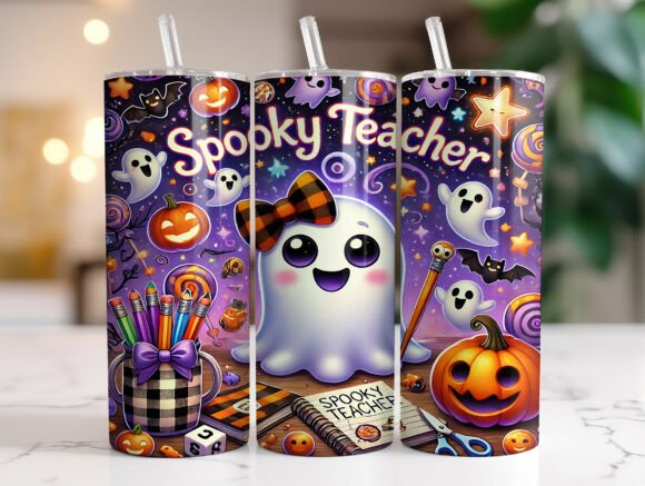 Spooky Teacher Halloween Tumbler Wrap Graphics Review