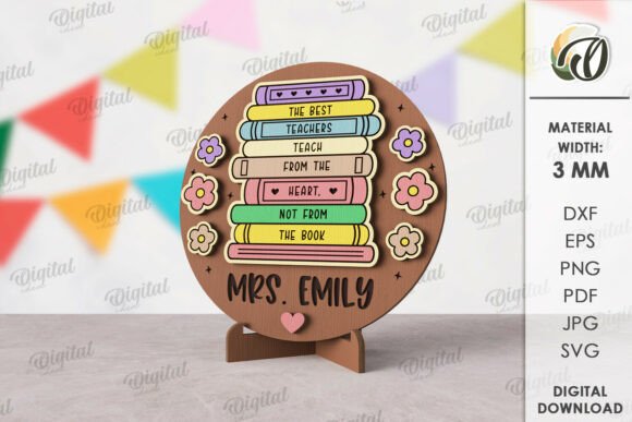 Teacher Table Decor Laser Cut: Graphics for Laser Engraving