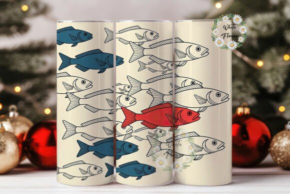 Vintage Fish School Graphics for Tumbler Wraps